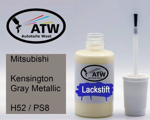 Mitsubishi, Kensington Gray Metallic, H52 / PS8: 20ml Lackstift, von ATW Autoteile West.